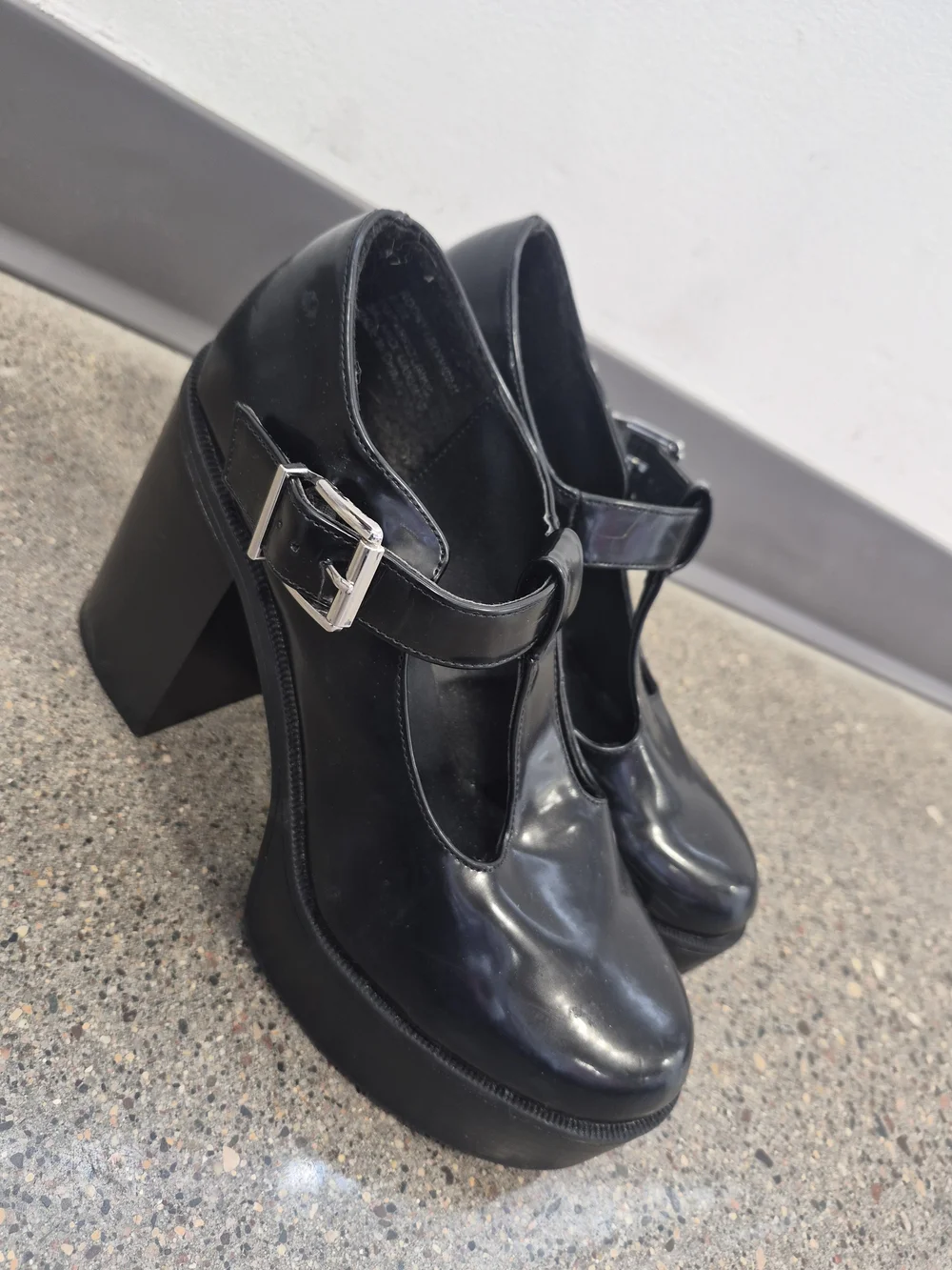 Black Mary Jane Platform Heels
